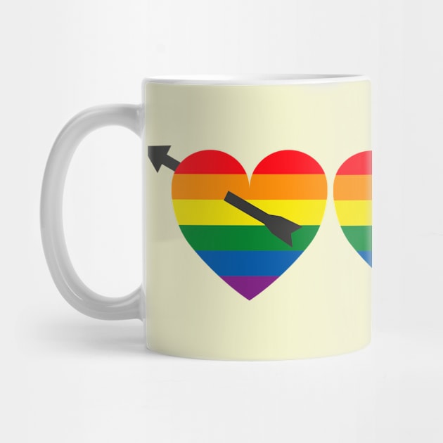 Hearts with gay flag (gay pride) by beatrizxe